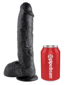 King Cock 10 Inch Cock With Balls  Black
