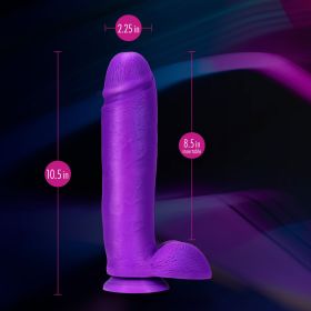 Neo Elite  10 Inch Silicone Dual Density Cock with Balls  Neon Purple
