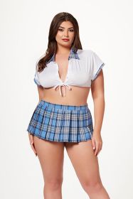 3 Pc School Girl Costumes With Top a Skirt and Matching Thong Panty