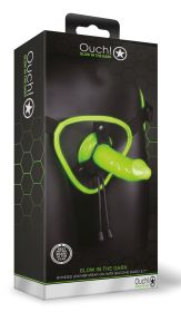 Bonded Leather Strap on With Silicone Dildo 5.7 Inch  Glow in the Dark