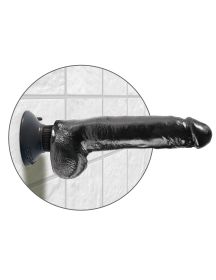 King Cock 9 Inch Vibrating Cock With Balls  Black