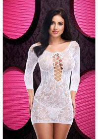Lace Off the Shoulder Mini Dress  One Size