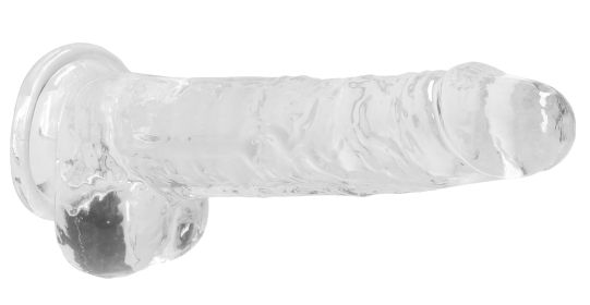 8 Inch Realistic Dildo With Balls  Translucent