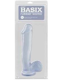 Basix Rubber Works 12 Inch Dong With Suction Cup (Option: Clear)