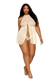 Babydoll and G String (Option: Queen Size, Color/Size: Daffodil)