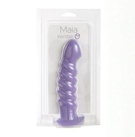 Kendall Silicone Dong Swirled Satin Finish (Option: Neon Purple)