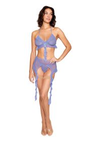 Bralette With Garter Belt and G String  One Size (Option: Lavender Haze)