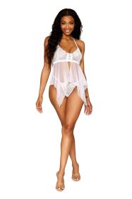 Babydoll and G String  One Size (Option: White)