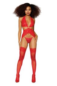 Garter Slip and G String  One Size (Option: Lipstick Red)