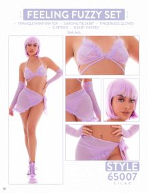 Feeling Fuzzy 5pc Set (Option: Medium/large Lilac)