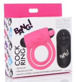 Bang  Silicone Cock Ring and Bullet With Remote Control (Option: Pink)