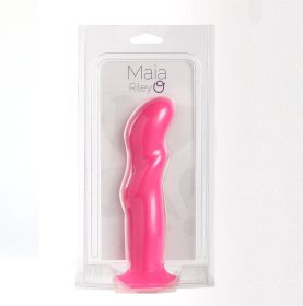 Riley Silicone Swirled Dong (Option: Neon Pink)